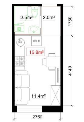 1-кімнатна 15.9 м² в ЖБ Софіївський Дім від забудовника, Одеса