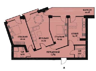 3-кімнатна 91.04 м² в ЖБ Вілла Швейцарія від 35 680 грн/м², Львів