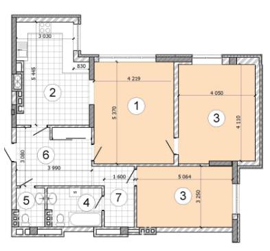 3-комнатная 104.4 м² в КД Чорногория от застройщика, Киев