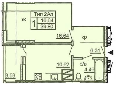1-кімнатна 39.8 м² в ЖК на вул. Крушельницької, 13, 15, 15А, 15Б, 15В від 18 700 грн/м², Київ