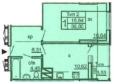 1-кімнатна 39.8 м² в ЖК на вул. Крушельницької, 13, 15, 15А, 15Б, 15В від 18 700 грн/м², Київ