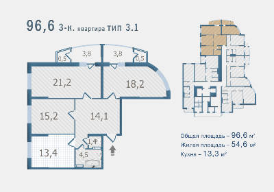 3-кімнатна 96.6 м² в ЖК Старокиївський від забудовника, Київ