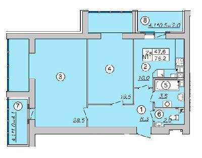 2-кімнатна 78 м² в ЖК Шоколад від забудовника, Київ