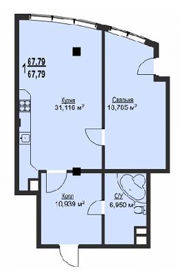 1-кімнатна 67.79 м² в ЖК Фаворит від 39 500 грн/м², Харків
