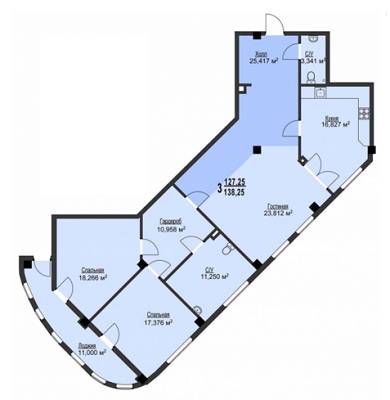 3-кімнатна 138.25 м² в ЖК Фаворит від забудовника, Харків