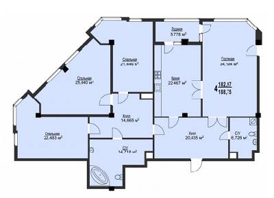 4-кімнатна 188.75 м² в ЖК Фаворит від 33 500 грн/м², Харків