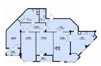 4-кімнатна 177.97 м² в ЖК Фаворит від 33 500 грн/м², Харків