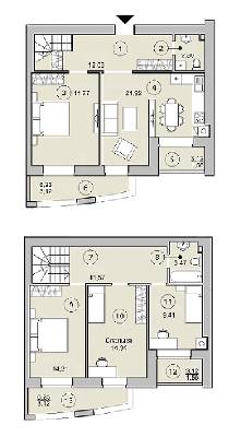 Двухуровневая 110.69 м² в ЖК Cherry Town от 13 500 грн/м², г. Вишневое