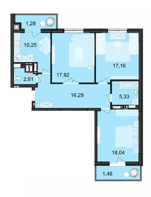 3-комнатная 90.34 м² в ЖК Струмок от 22 200 грн/м², Львов