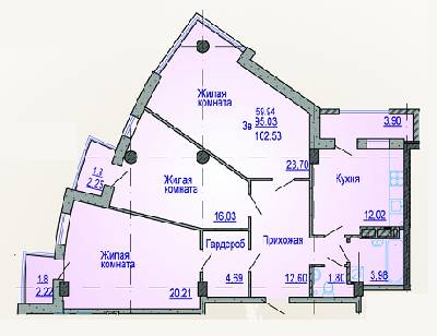 3-кімнатна 102.53 м² в ЖК Вікторія від забудовника, Харків