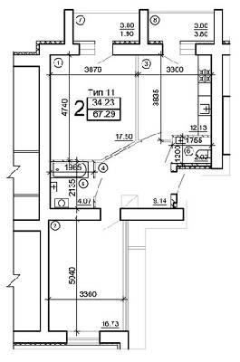 2-комнатная 67 м² в Мкрн Академический от 12 650 грн/м², Винница