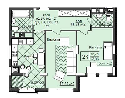 2-комнатная 67.06 м² в ЖК Auroom Tower от 21 150 грн/м², Львов