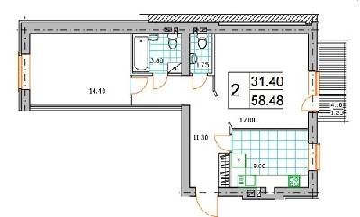 2-комнатная 58.48 м² в ЖК Именно Тот от 8 500 грн/м², пгт Немешаево