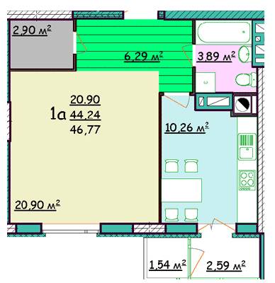 1-комнатная 46.77 м² в ЖК на ул. Выпасовая, 11Б от застройщика, Львов