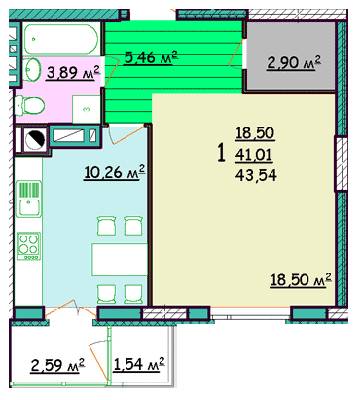 1-комнатная 43.54 м² в ЖК на ул. Выпасовая, 11Б от застройщика, Львов