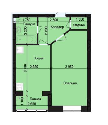 1-комнатная 41.7 м² в ЖК Дом на Подолье от 18 000 грн/м², Винница