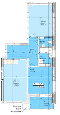 2-комнатная 59.95 м² в ЖК Дніпровська Мрія от 27 000 грн/м², Киев