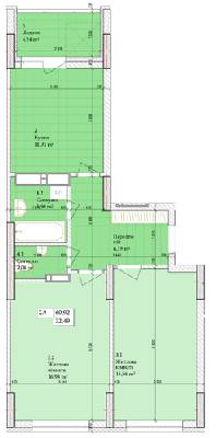2-комнатная 60.92 м² в ЖК Дніпровська Мрія от 22 000 грн/м², Киев