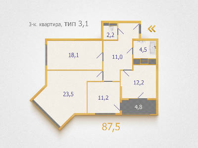Трехкомнатные в ЖК Артемовский