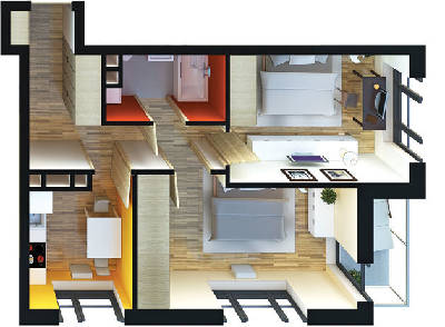 2-комнатная 55.55 м² в ЖК Відпочинок от застройщика, Киев