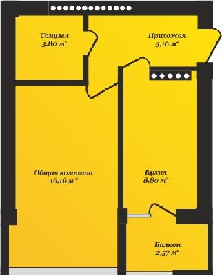 Однокімнатні в ЖК Будинок на Пожарського