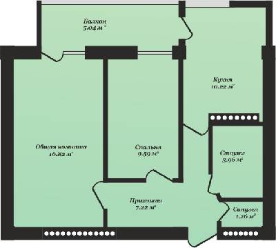 2-кімнатна 54.11 м² в ЖК Будинок на Пожарського від забудовника, Київ