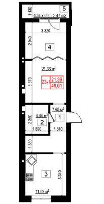 1-кімнатна 47.43 м² в ЖК Панорама від 18 000 грн/м², Київ