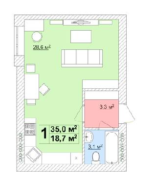 1-кімнатна 35 м² в ЖК Нова Конча-Заспа від 18 000 грн/м², с. Ходосівка