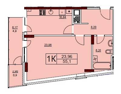 1-комнатная 55.1 м² в ЖК Велика Британія от застройщика, Львов