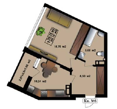 1-кімнатна 45.16 м² в ЖК Квітневий Residence від забудовника, м. Вишгород