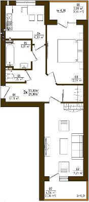2-кімнатна 57.03 м² в ЖК Desna residence від забудовника, с. Зазим`я