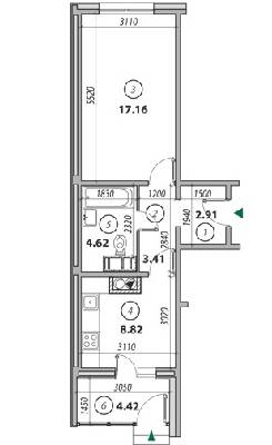 1-комнатная 41.34 м² в ЖК Welcome Home на Садовой, 45Б от 13 000 грн/м², г. Ирпень