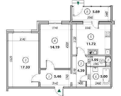 2-комнатная 65.77 м² в ЖК Welcome Home на Садовой, 45Б от 17 850 грн/м², г. Ирпень