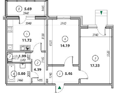 2-комнатная 65.77 м² в ЖК Welcome Home на Садовой, 45Б от 17 850 грн/м², г. Ирпень