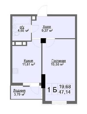 1-комнатная 47.17 м² в ЖК Ключ от 39 000 грн/м², Харьков
