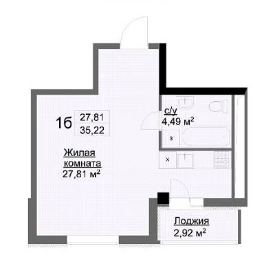 1-кімнатна 35.22 м² в ЖК Журавлі від 26 000 грн/м², Харків