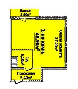 1-кімнатна 48.9 м² в ЖК Новий берег від 27 950 грн/м², Одеса