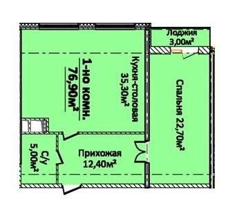 1-кімнатна 76.9 м² в ЖК Новий берег від 27 950 грн/м², Одеса