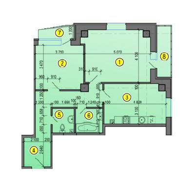 2-комнатная 73.27 м² в ЖК Дуэт от 16 700 грн/м², Харьков