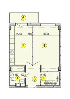 1-кімнатна 42.99 м² в ЖК Садовий від забудовника, Харків