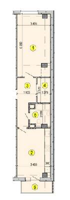 1-кімнатна 50.67 м² в ЖК Садовий від забудовника, Харків