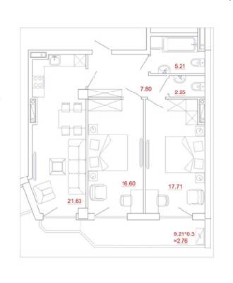 2-кімнатна 73.96 м² в ЖК Міконос від забудовника, Одеса