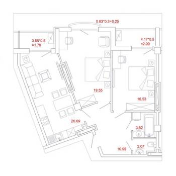 2-кімнатна 77.73 м² в ЖК Міконос від забудовника, Одеса