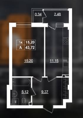 1-кімнатна 43.72 м² в ЖК Фамільний від забудовника, м. Бровари