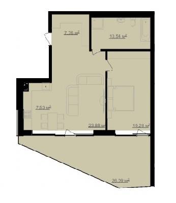 1-кімнатна 68.99 м² в ЖК Avalon Lux від 33 700 грн/м², Львів