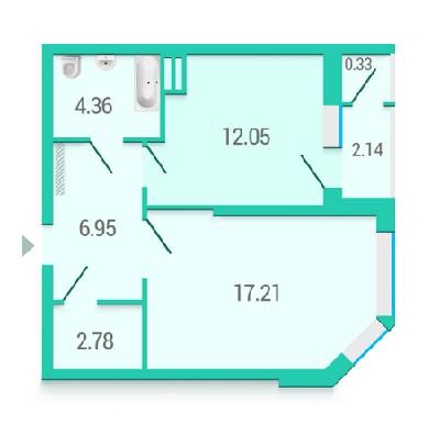 1-кімнатна 45.82 м² в ЖК Гвардійський від забудовника, Київ
