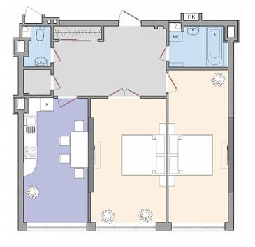 2-комнатная 77.48 м² в ЖК Adamant от 31 000 грн/м², Киев