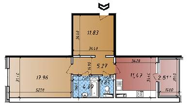 1-кімнатна 54.98 м² в ЖК Акцент від забудовника, Київ