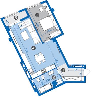 1-комнатная 63.1 м² в ЖК Парус от застройщика, Львов