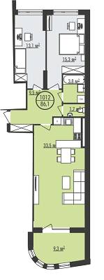 2-комнатная 86.1 м² в ЖК Парус Park от 14 720 грн/м², Львов